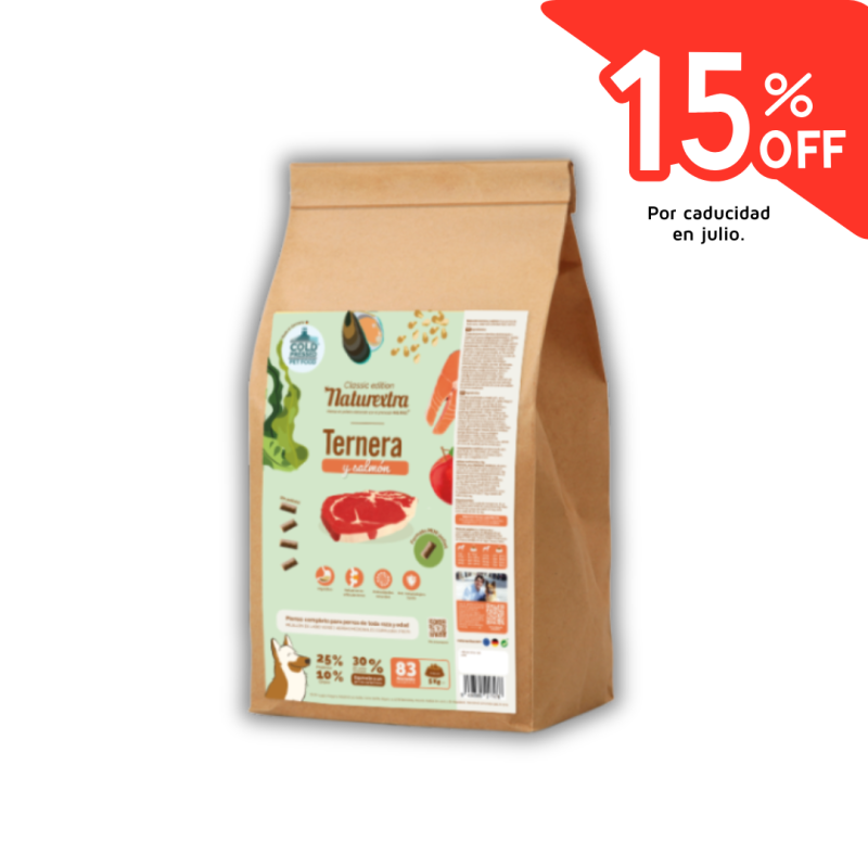 Naturextra Ternera con salmón mini pellet