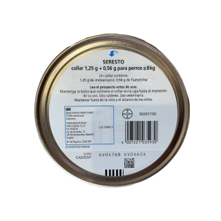 Coleira Seresto antiparásitos para cães menos de 8 kg