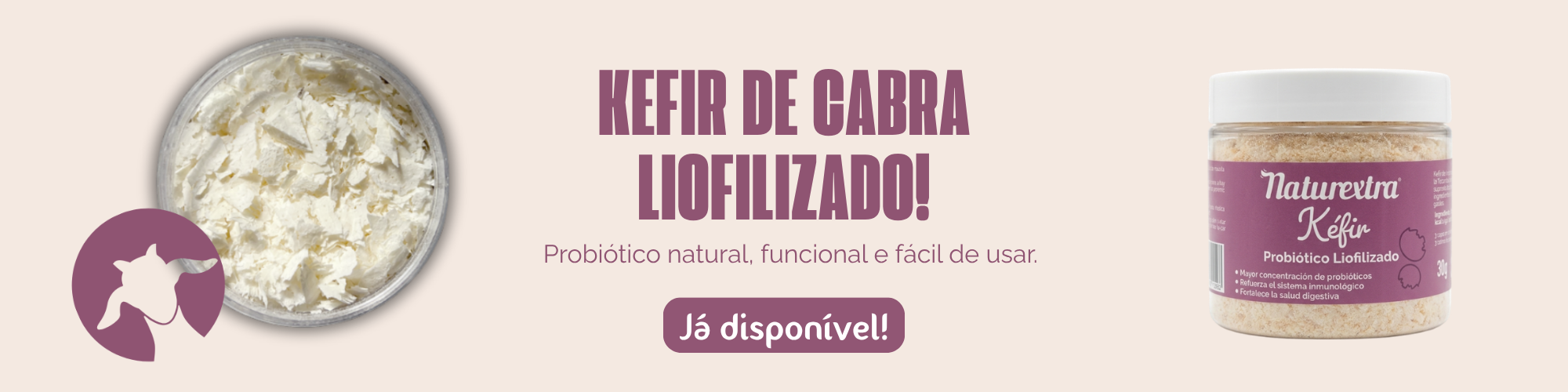 AGORA DE CABRA! KEFIR LIOFILIZADO DE CABRA PROBIÓTICO NATURAL!